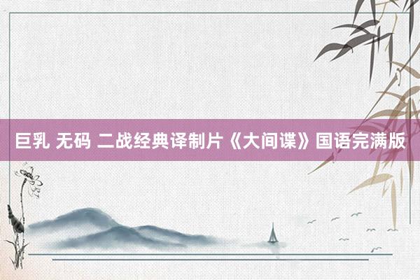 巨乳 无码 二战经典译制片《大间谍》国语完满版